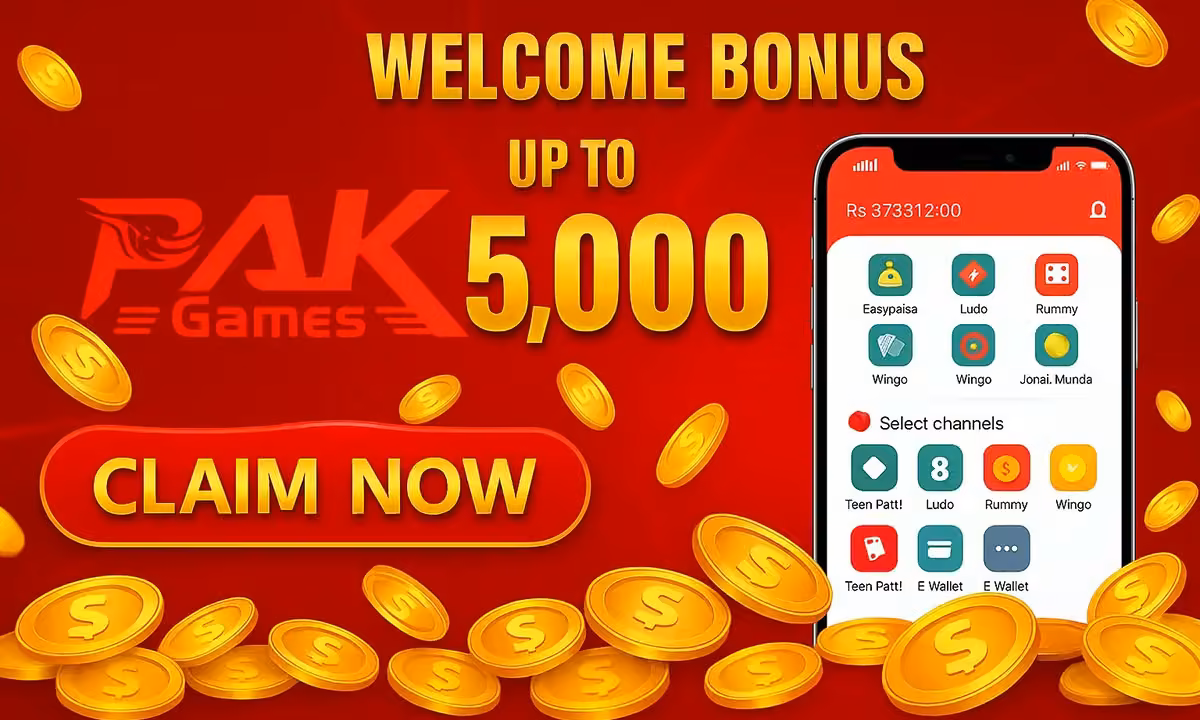 PakGames Asia welcome bonus offer for new Pakistan players